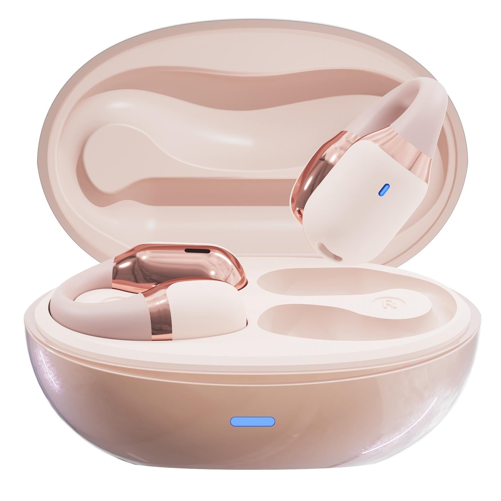 NNEDSZ Wireless Sports Bluetooth Earphones With Air Conduction - F16 Tws - Pink